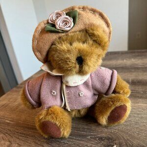 Victorian Russ Berrie Plush Stuffed Teddy Bear with Hat & Coat.